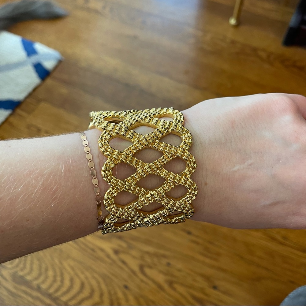 Gold Lilly Pulitzer lattice cuff bracelet - unworn